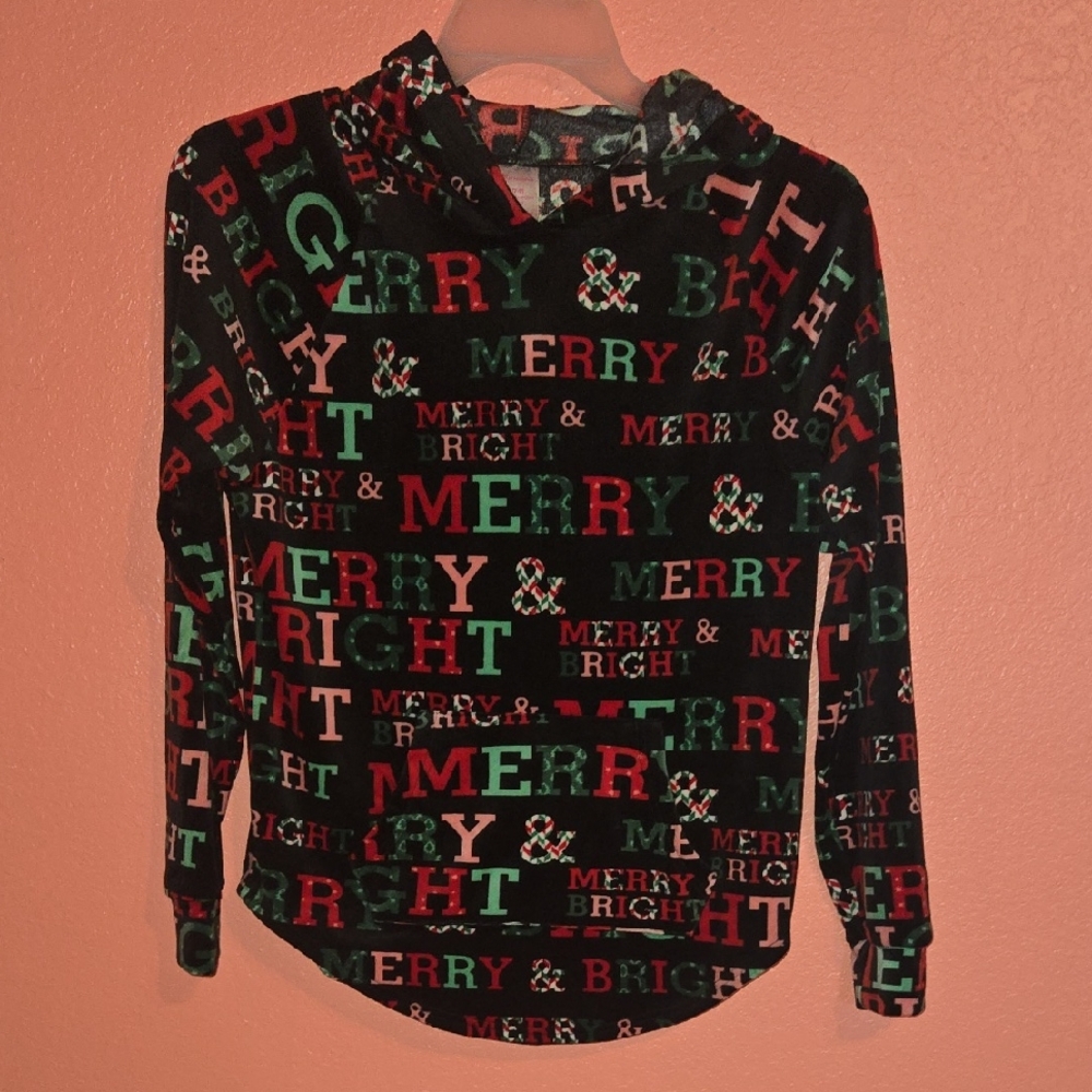 Merry & Bright Womens Hoodie Long Sleeve